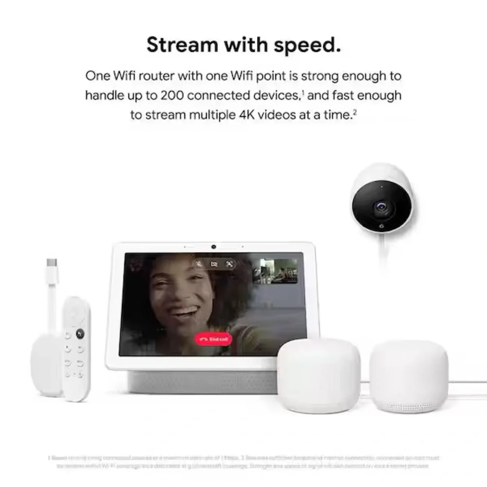 GOOGLE Nest Wifi - Mesh Router AC2200 and 2 Points with Google Assistant - 3 Pk